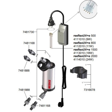 EHEIM ReeflexUV+e 500 Inline UV Steriliser (With Wifi App Function)