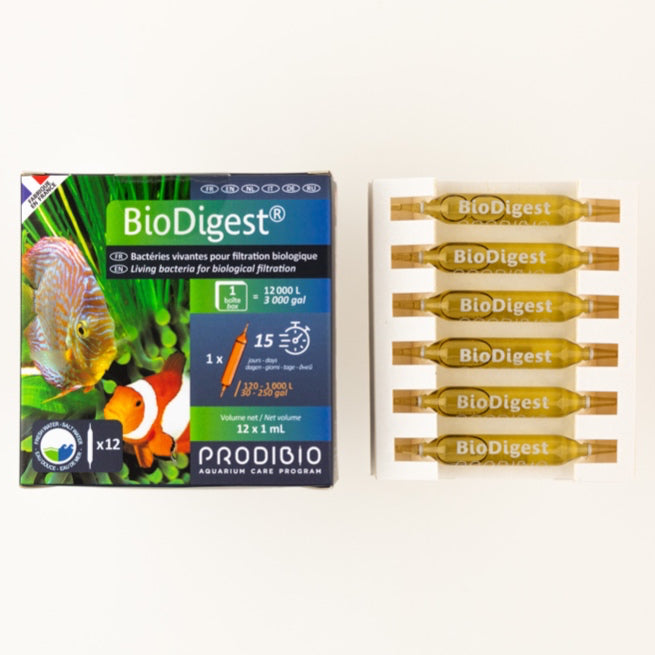 Prodibio BioDigest - Live beneficial bacteria suitable for fresh and saltwater aquariums (No Expiry Date)