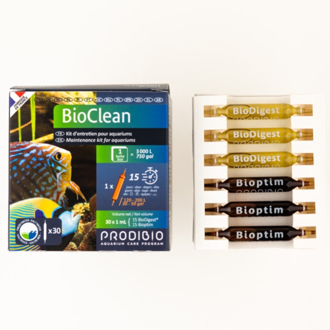 Prodibio BioClean - Maintenance kit for Fresh and Saltwater Aquarium (Biodigest + Bioptim)