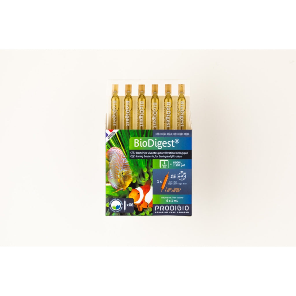 Prodibio BioDigest - Live beneficial bacteria suitable for fresh and saltwater aquariums (No Expiry Date)