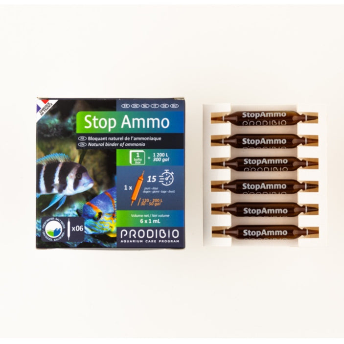 Prodibio Stop Ammo - Natural ammonia blocker for fresh and saltwater aquariums (No expiry date)