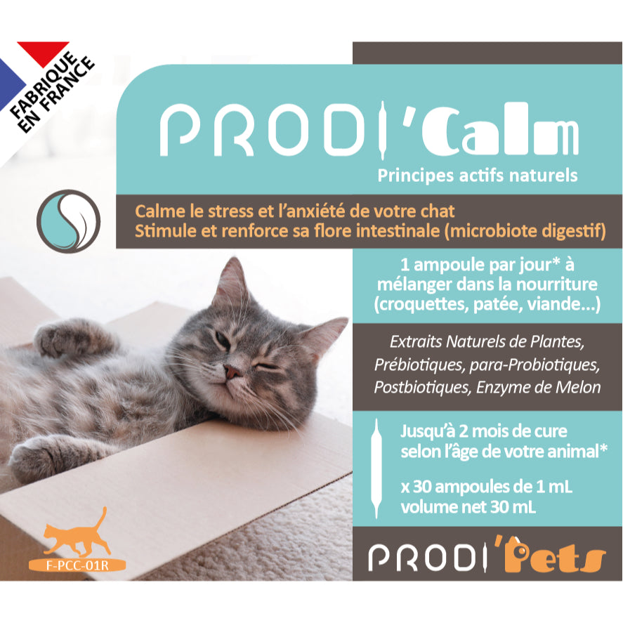 Prodi'Calm Cat 30 vials – Probiotics And Plant Extracts Against Stress And Anxiety