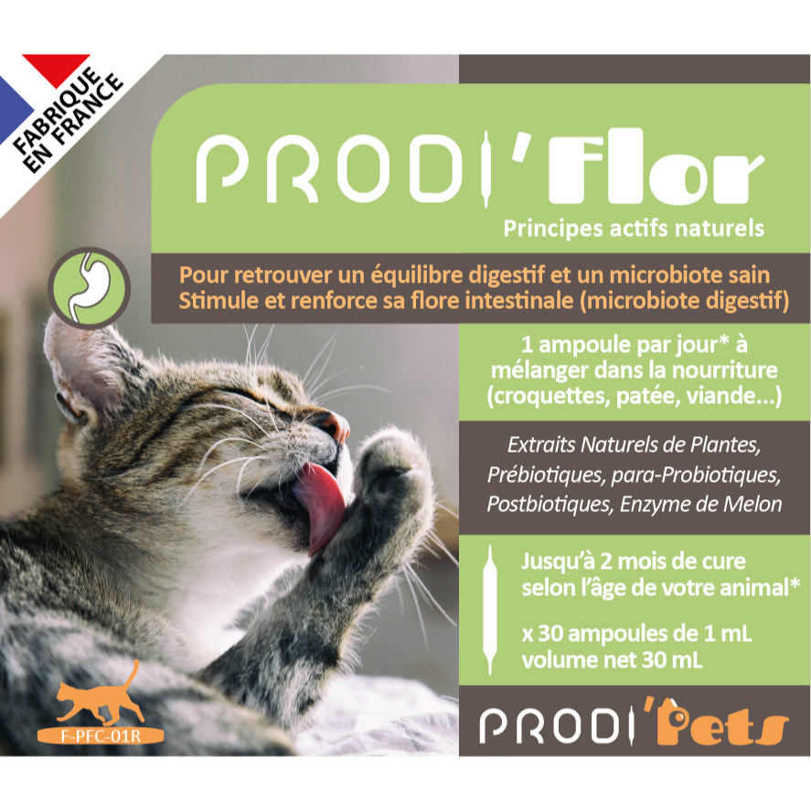 Prodi’Flor Cat 30 vials – Probiotics And Plant Extracts For Intestinal Flora And Immunity