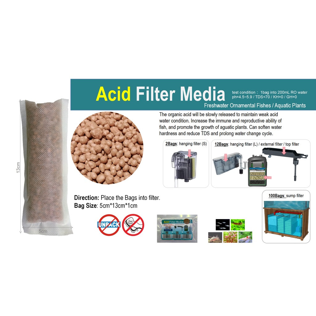 Dr Tank Acid Filter Media Reduce PH to 6.08 in 48hrs 100 Bags