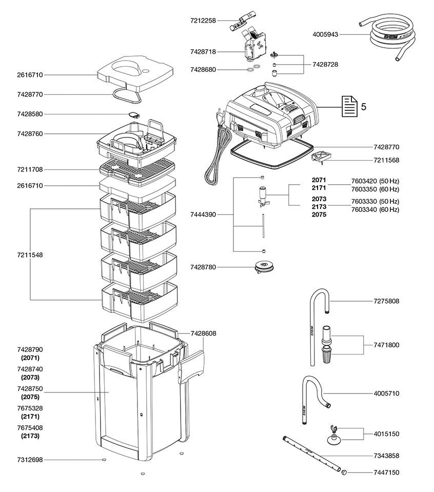 EHEIM Sealing rings for professionel 3 250/350/600, professionel 4+ 250/350/600, professionel 5e 350