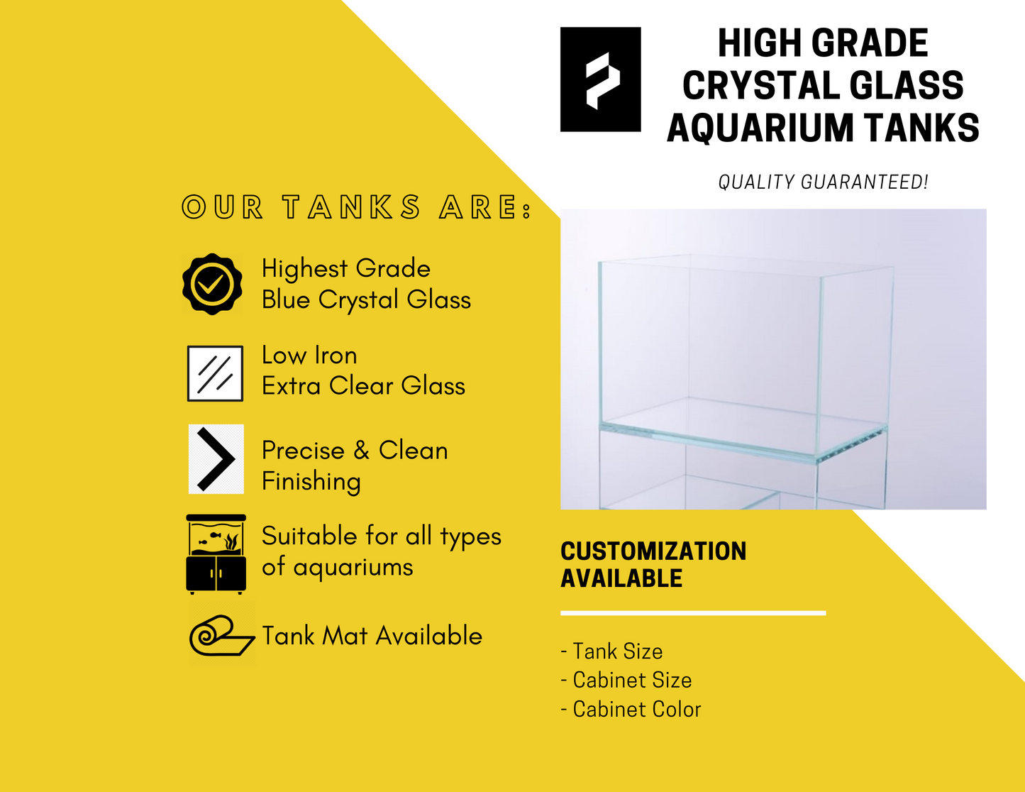 PF Sora High Grade Crystal Aquarium Tanks (With Tank Mat)