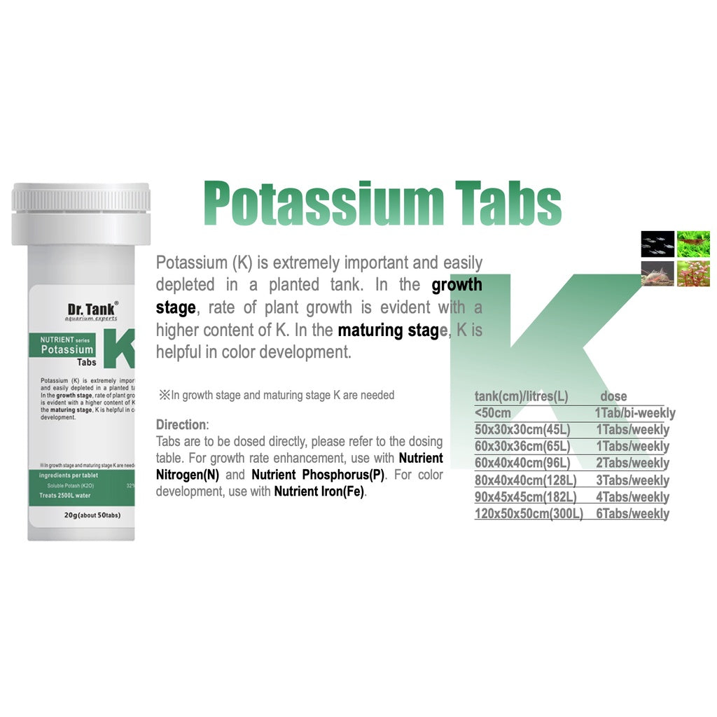 Dr Tank Nutrient Tab Series - Potassium Tabs (50 Tabs)
