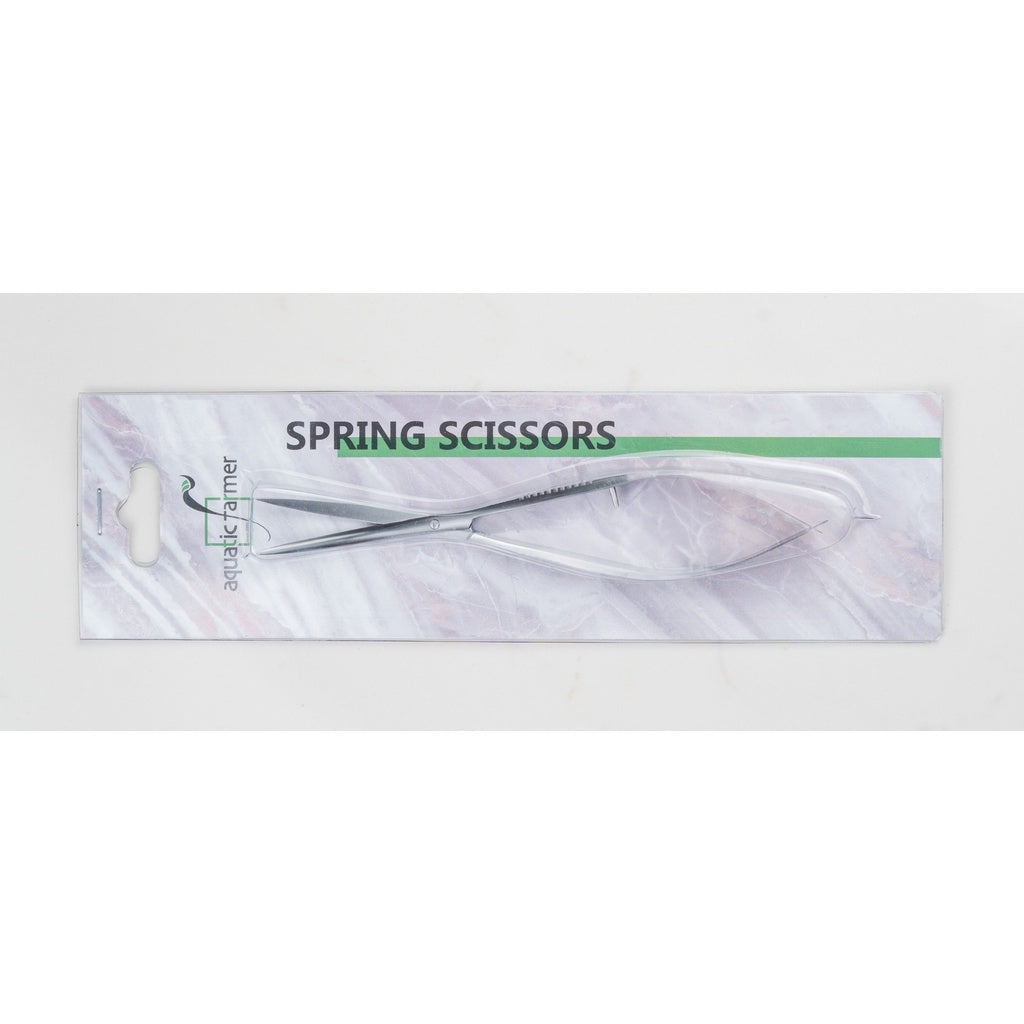 Spring Scissors Curved Blade by Aquatic Farmer - Stainless Steel Aquascaping Tools 2.0 (Surgical Grade)