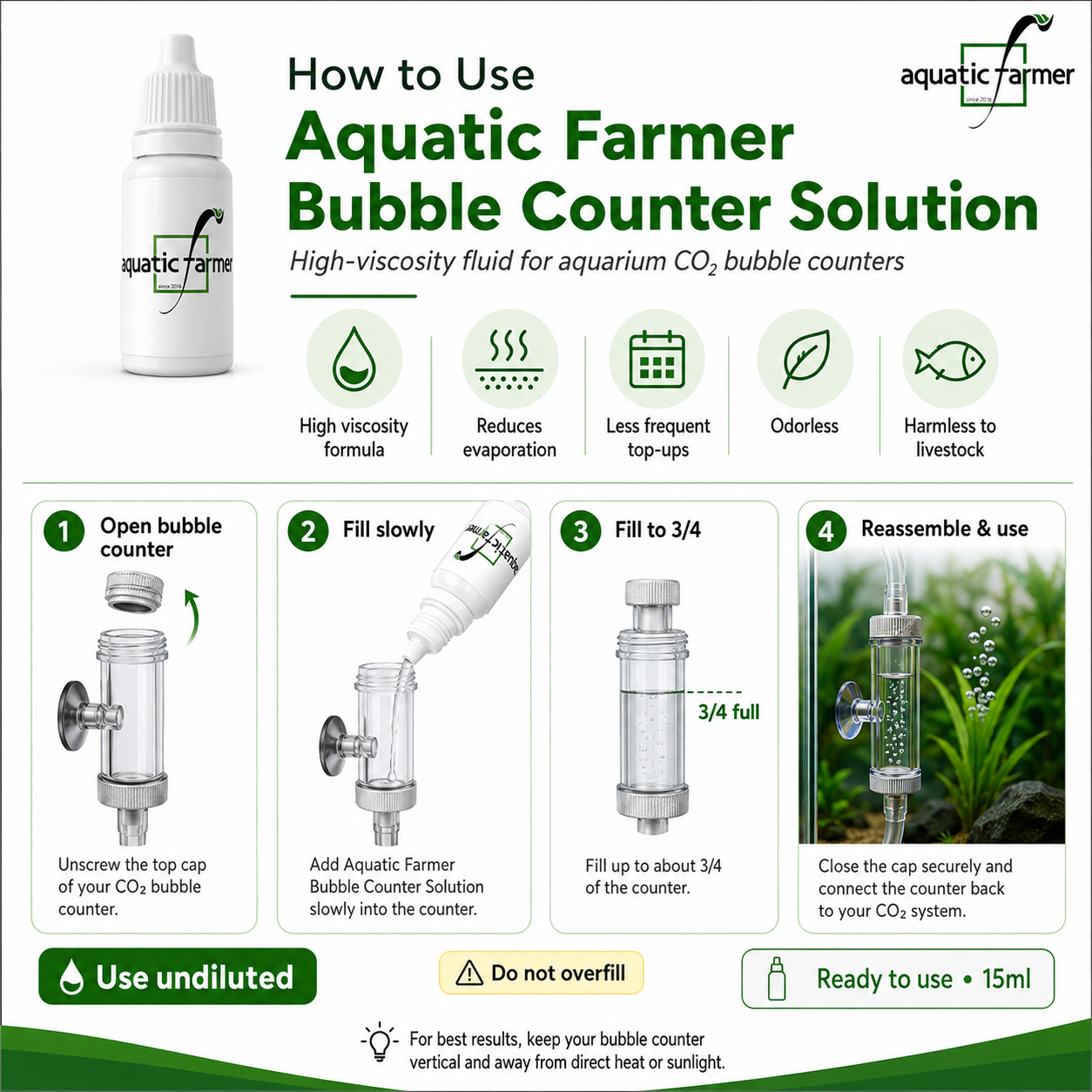 Aquatic Farmer Bubble Counter Solution (15ml)