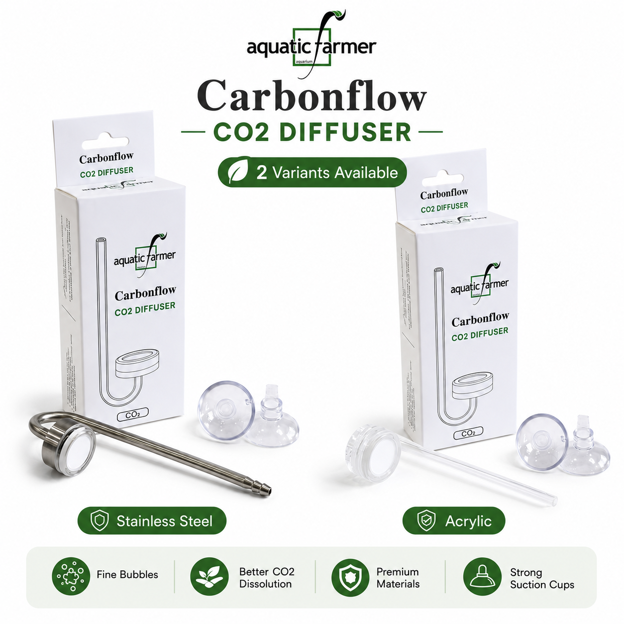 Aquatic Farmer CarbonFlow CO2 diffuser (With replaceable diffuser plate for easy cleaning)