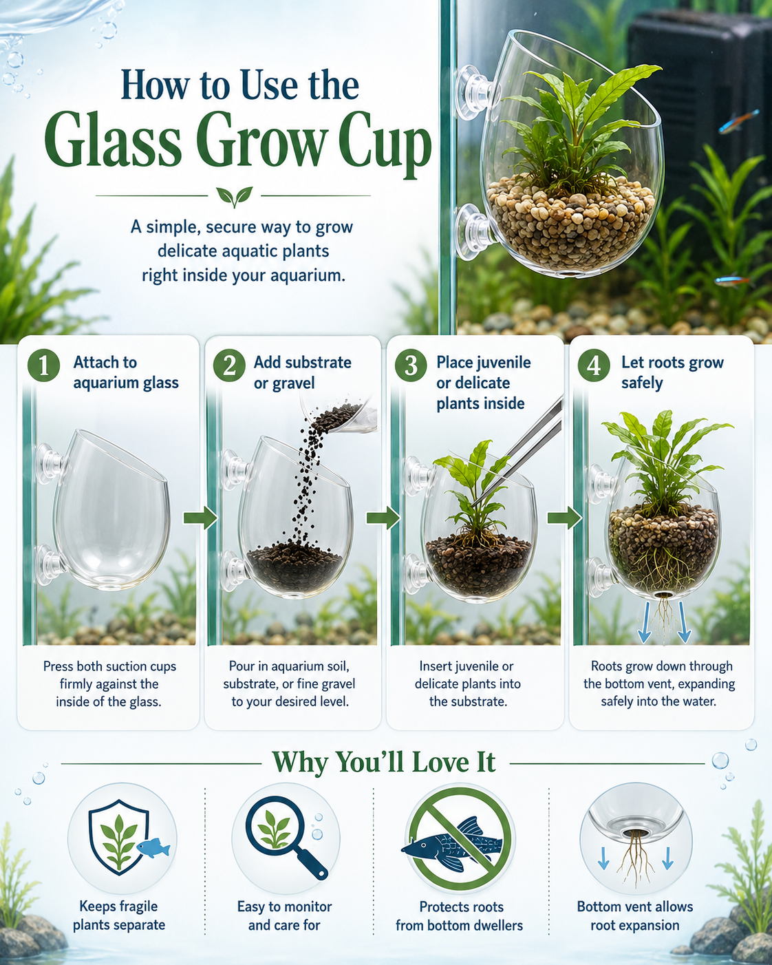 Glass Grow Cup by Aquatic Farmer
