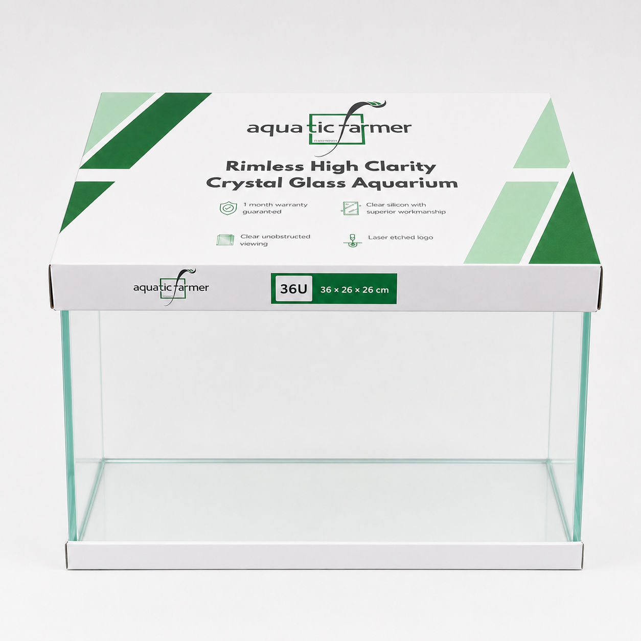 Aquatic Farmer Rimless High Clarity Crystal Glass Aquarium Tank