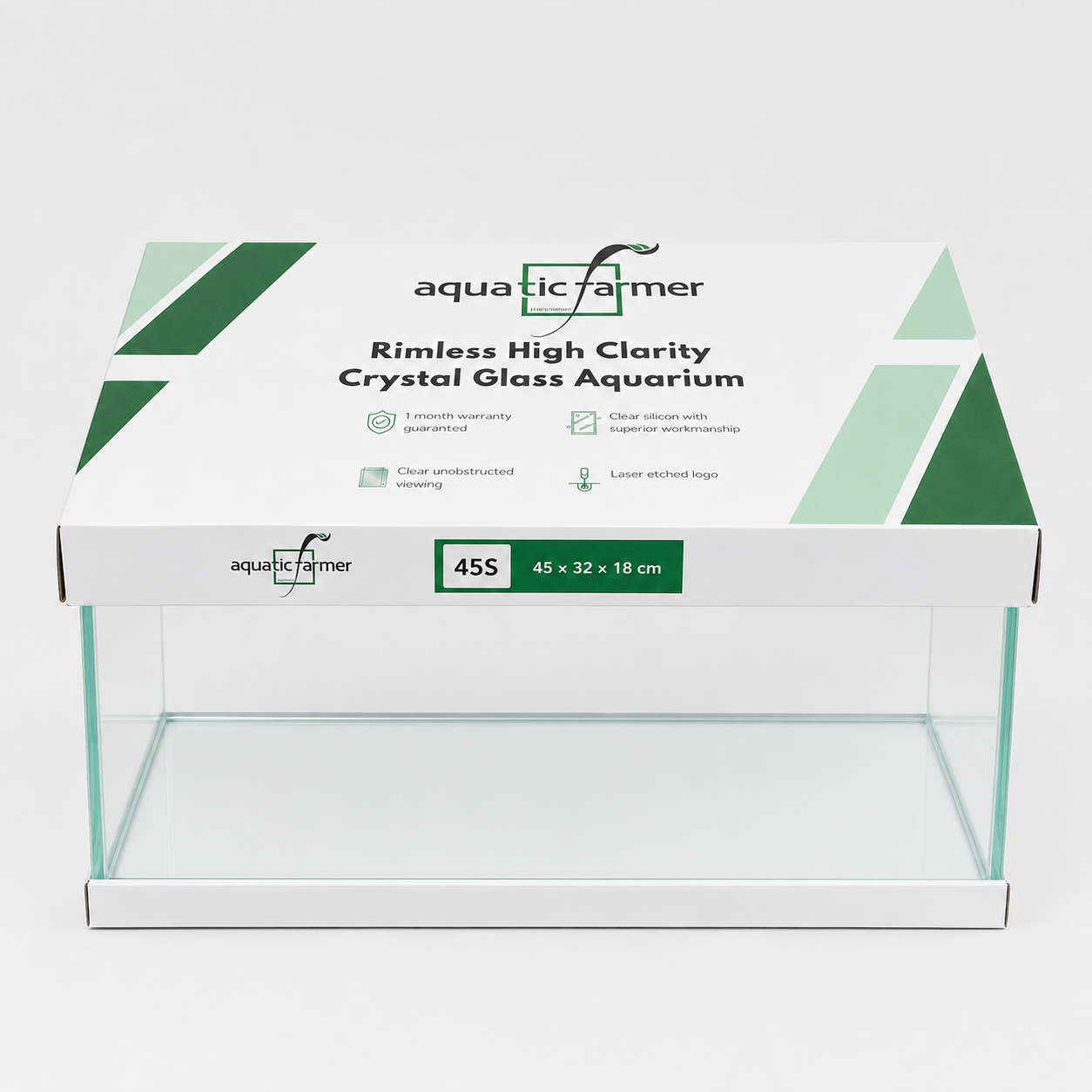 Aquatic Farmer Rimless High Clarity Crystal Glass Aquarium Tank