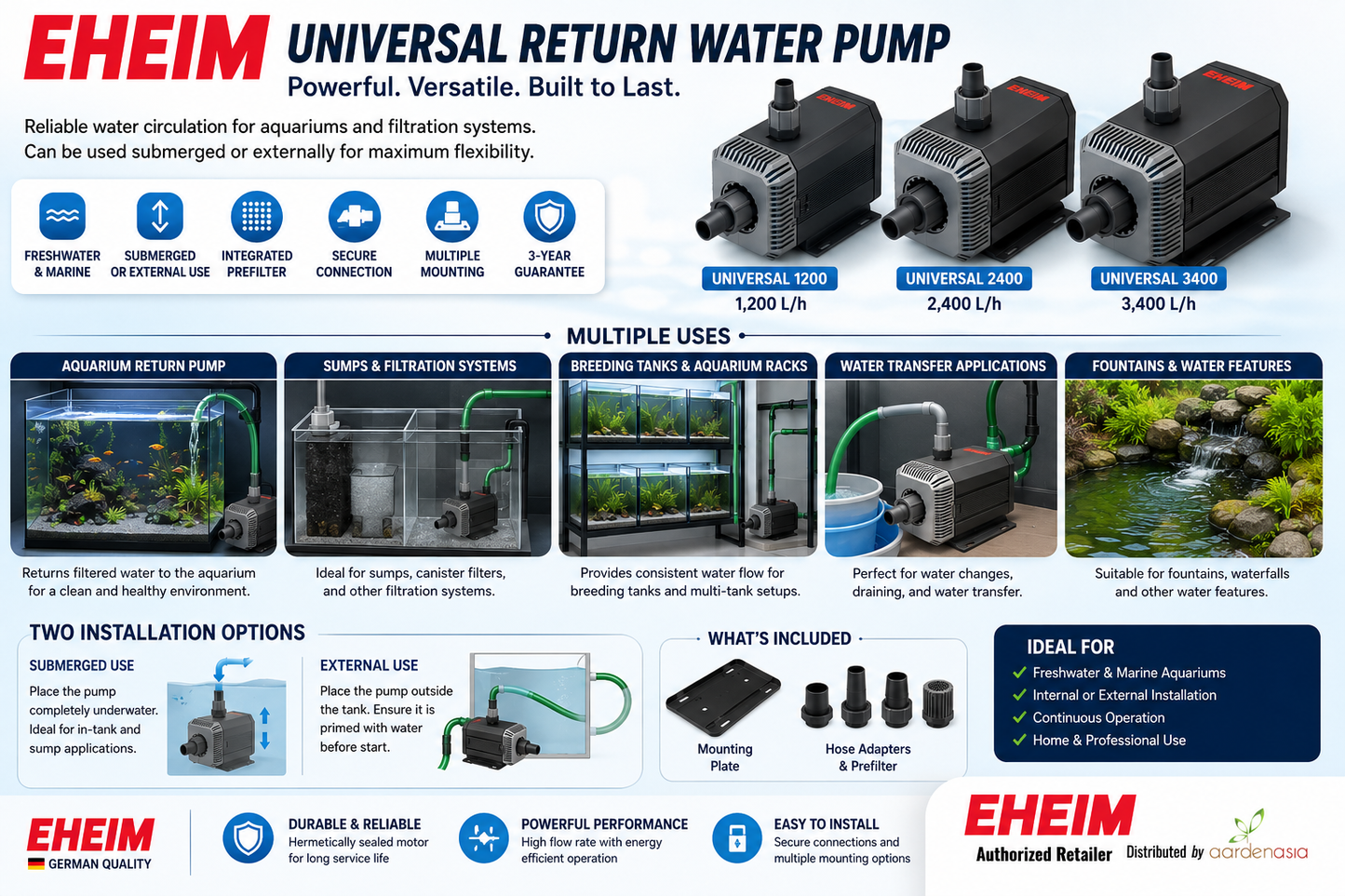 EHEIM Universal Return Water Pump (1200/2400/3400)