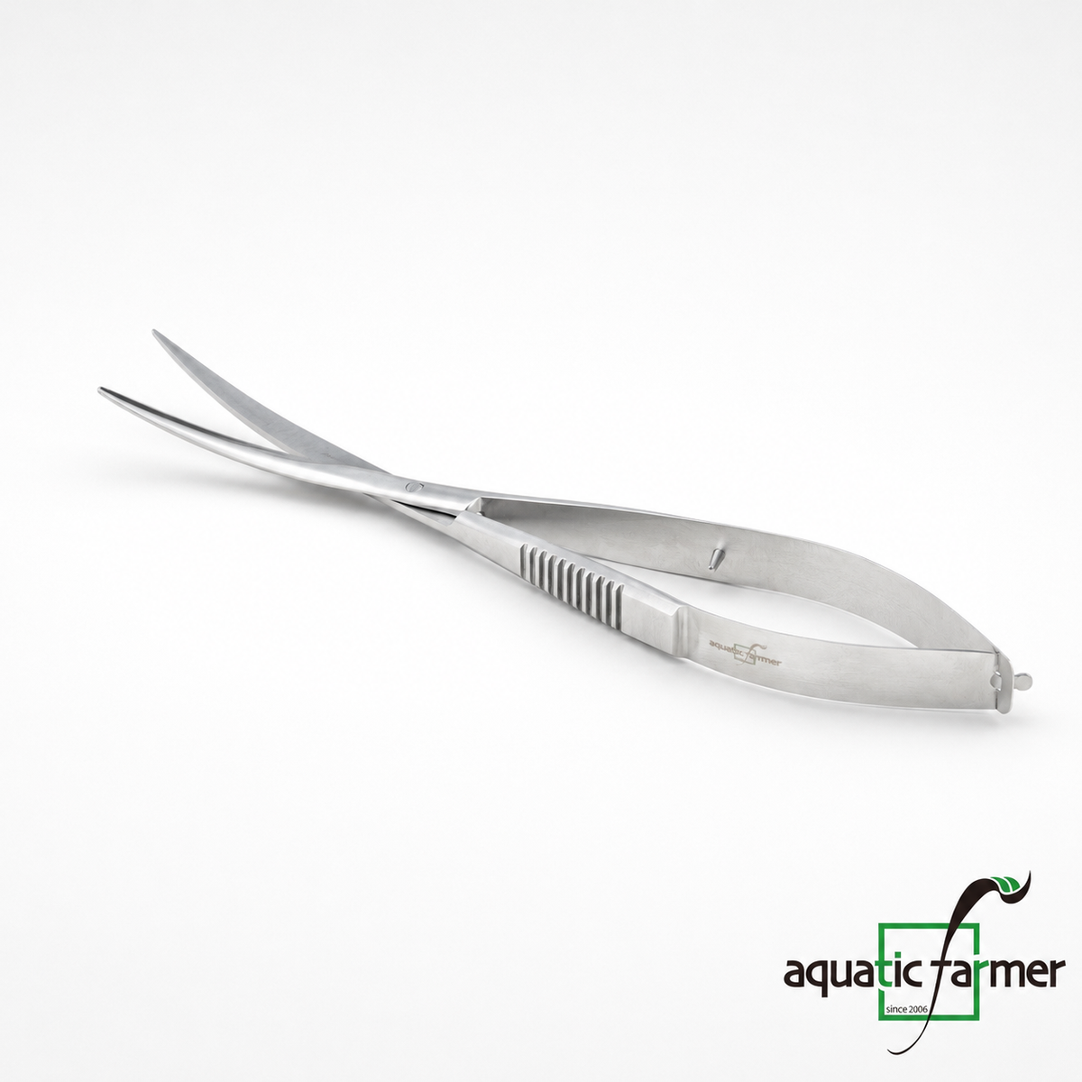 Spring Scissors Curved Blade by Aquatic Farmer - Stainless Steel Aquascaping Tools 2.0 (Surgical Grade)