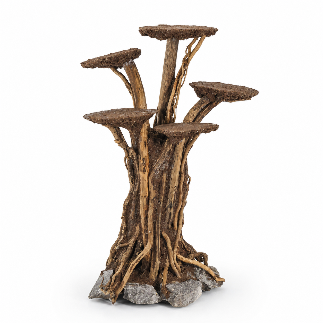 Plug & Plug Plant Series – Layered Natural Driftwood Décor for Aquarium