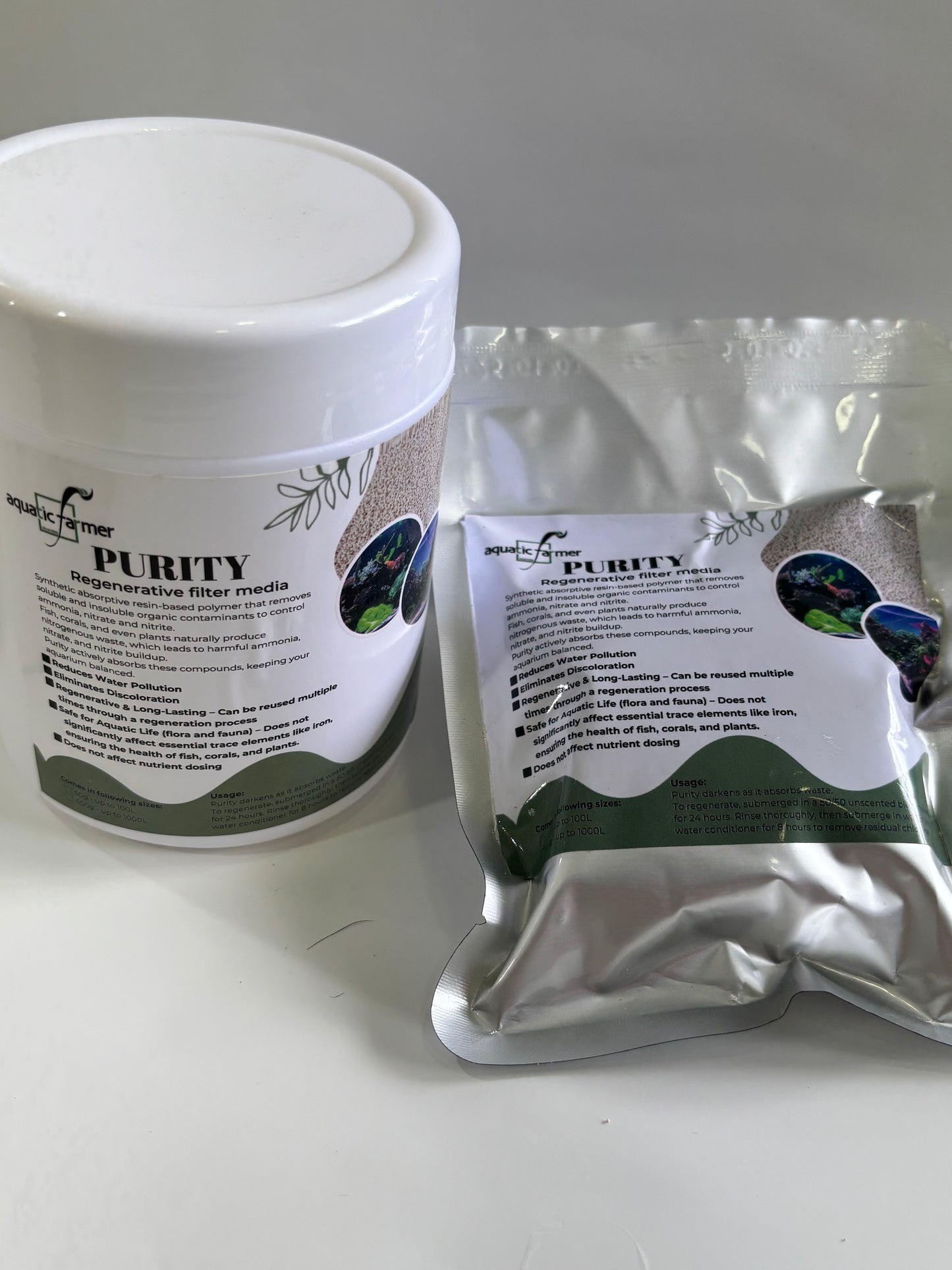 Aquatic Farmer Purity - Regenerative filter media to control ammonia, nitrate and nitrite