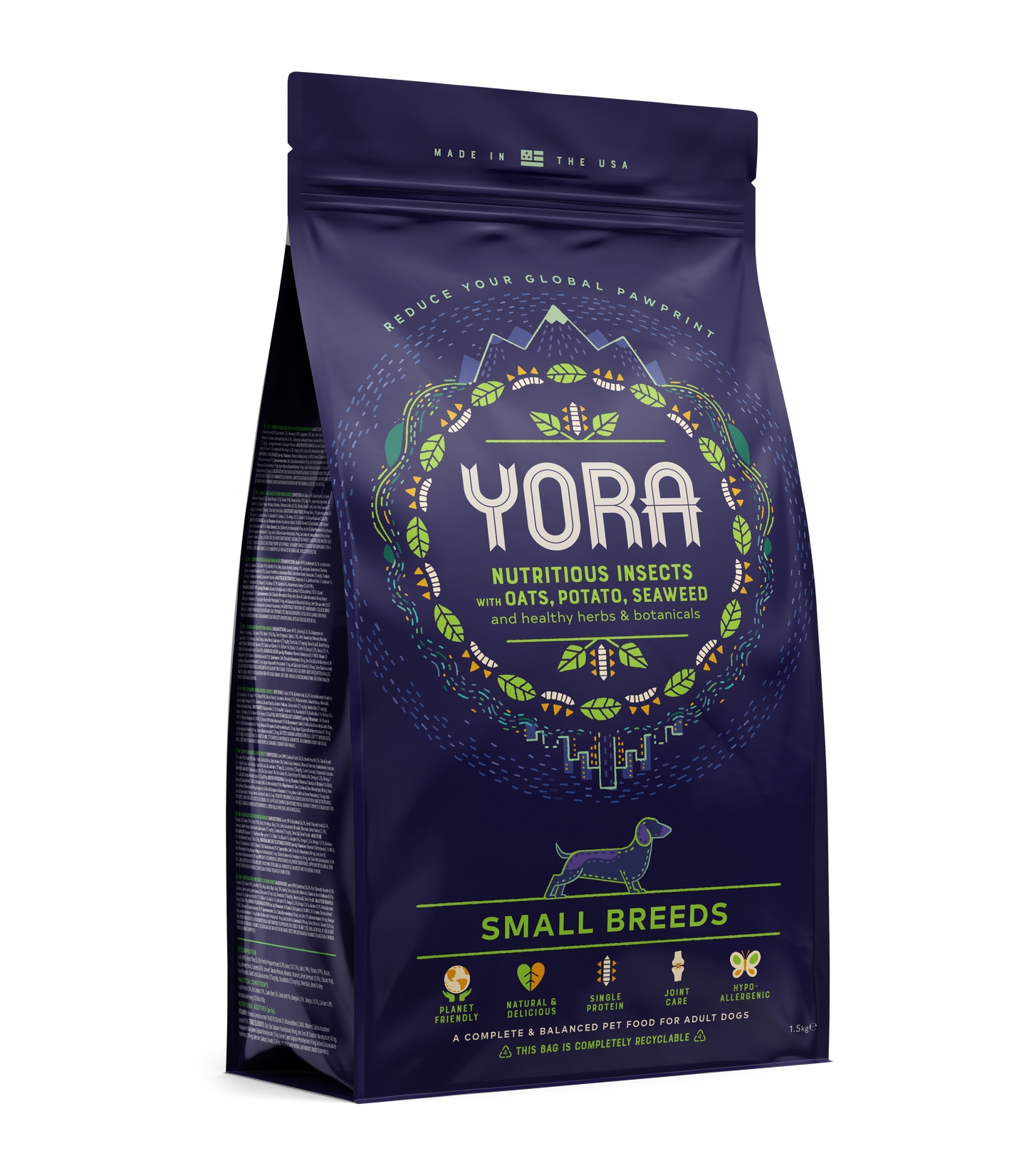 YORA Adult Small Breed Insect Protein Dry Dog Food (1.5kg/6kg)