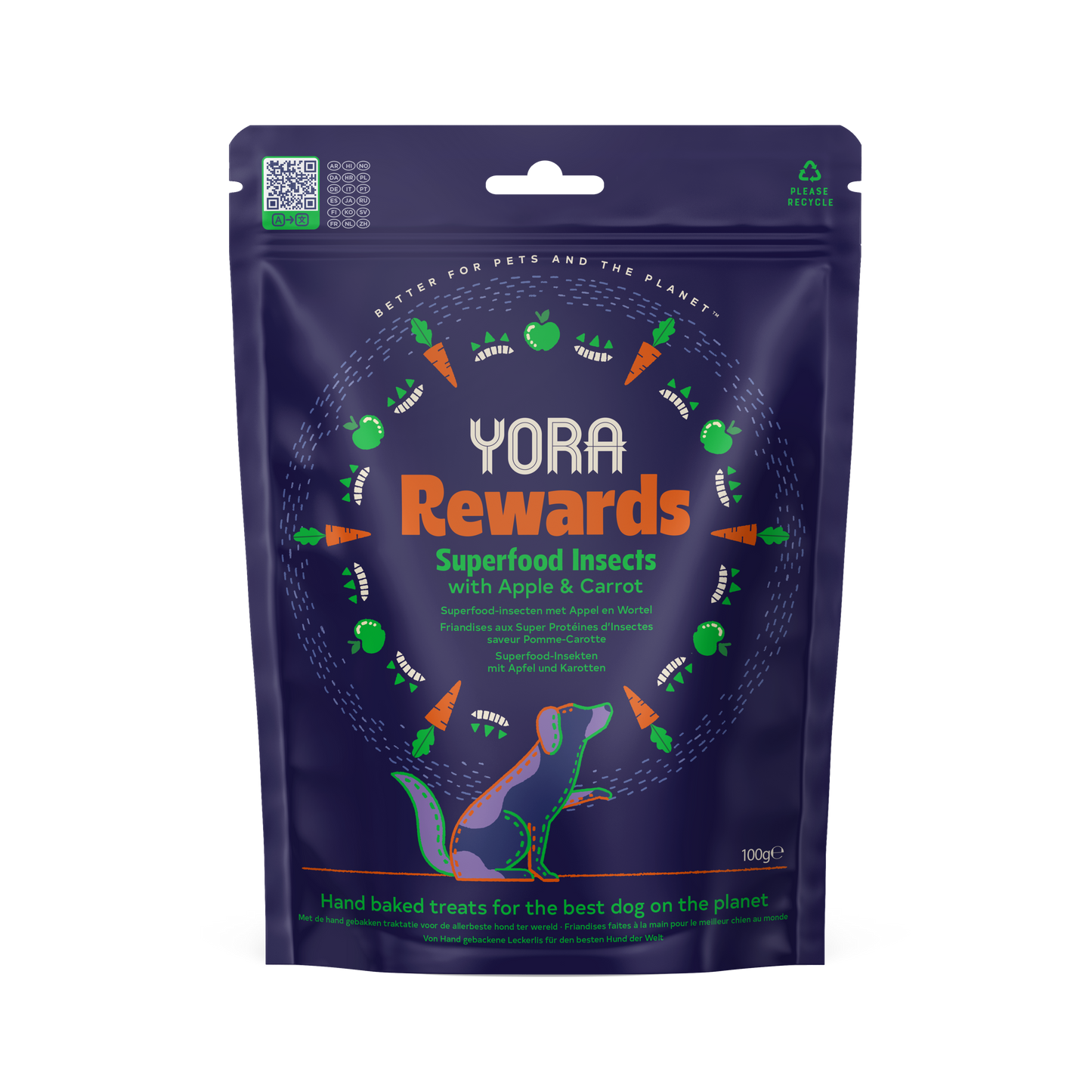 YORA Rewards Insect Protein Dog Treats Carrot & Apple 100g