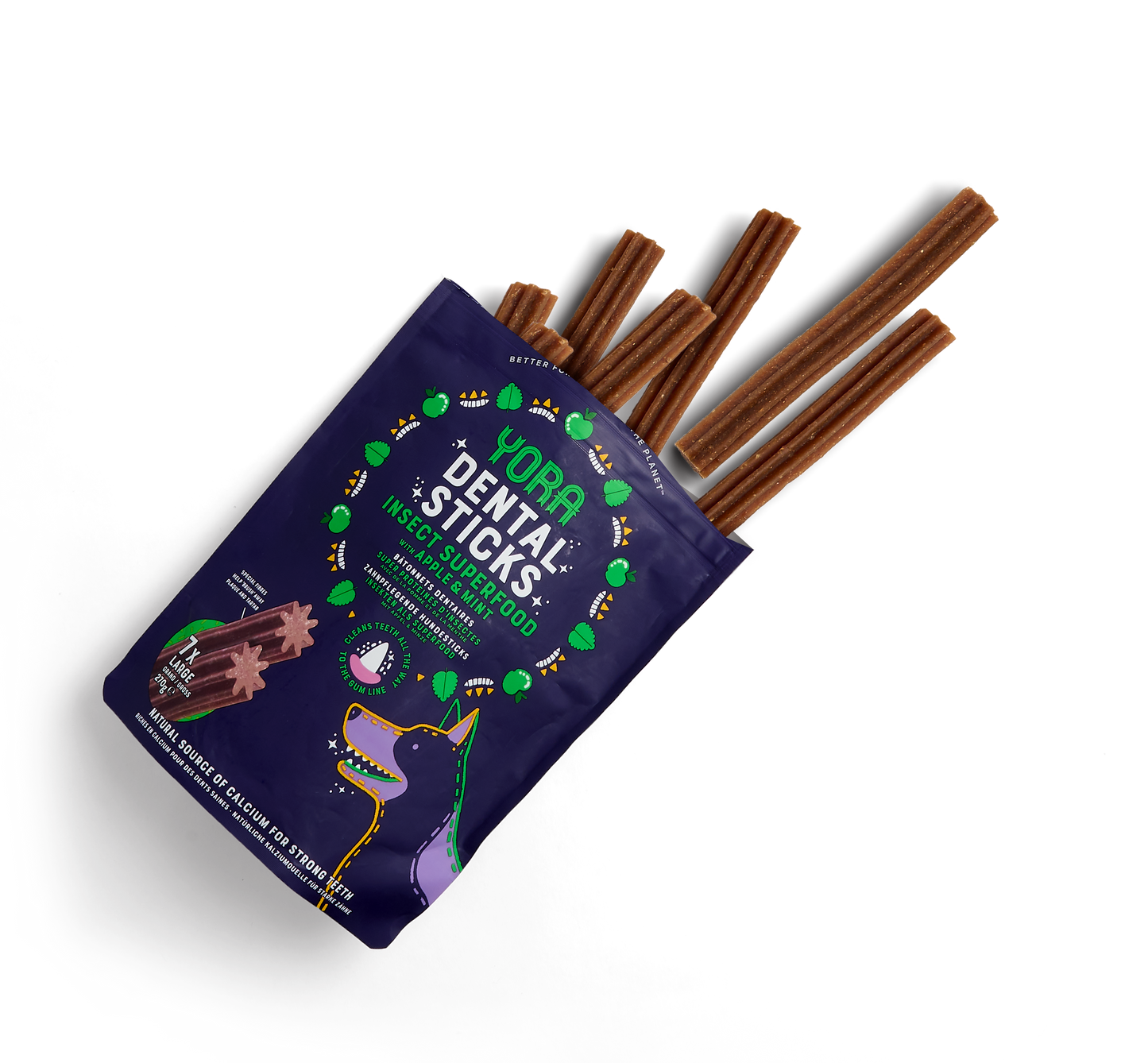 YORA Insect Protein Dental Sticks for Dogs Apple & Mint