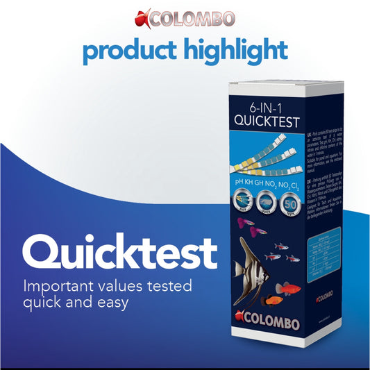 Colombo Fresh Water Quicktest 6-in-1 50 Test Strips (Best Before Date May 2026)