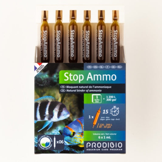 Prodibio Stop Ammo - Natural ammonia blocker for fresh and saltwater aquariums (No expiry date)