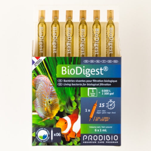 Prodibio BioDigest - Live beneficial bacteria suitable for fresh and saltwater aquariums (No Expiry Date)