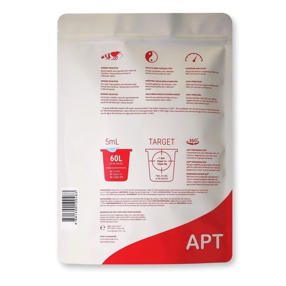 The 2HR Aquarist APT Sky Water Remineralizer (150g, 800g)