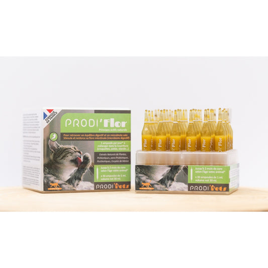 Prodi’Flor Cat 30 vials – Probiotics And Plant Extracts For Intestinal Flora And Immunity