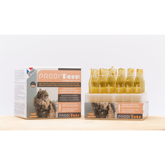 Prodi'Derm Cat 30 vials – Probiotics And Plant Extracts For Skin And Hair